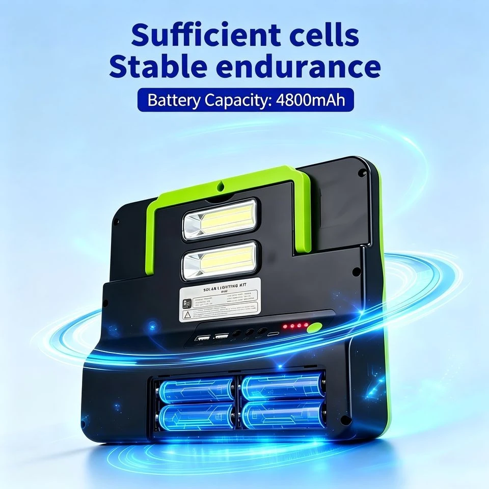 6W Portable Solar Lighting System 4800mAh Solar Generator Kit With 2 External 4W Mini Square Lights For Camping Home Emergency price