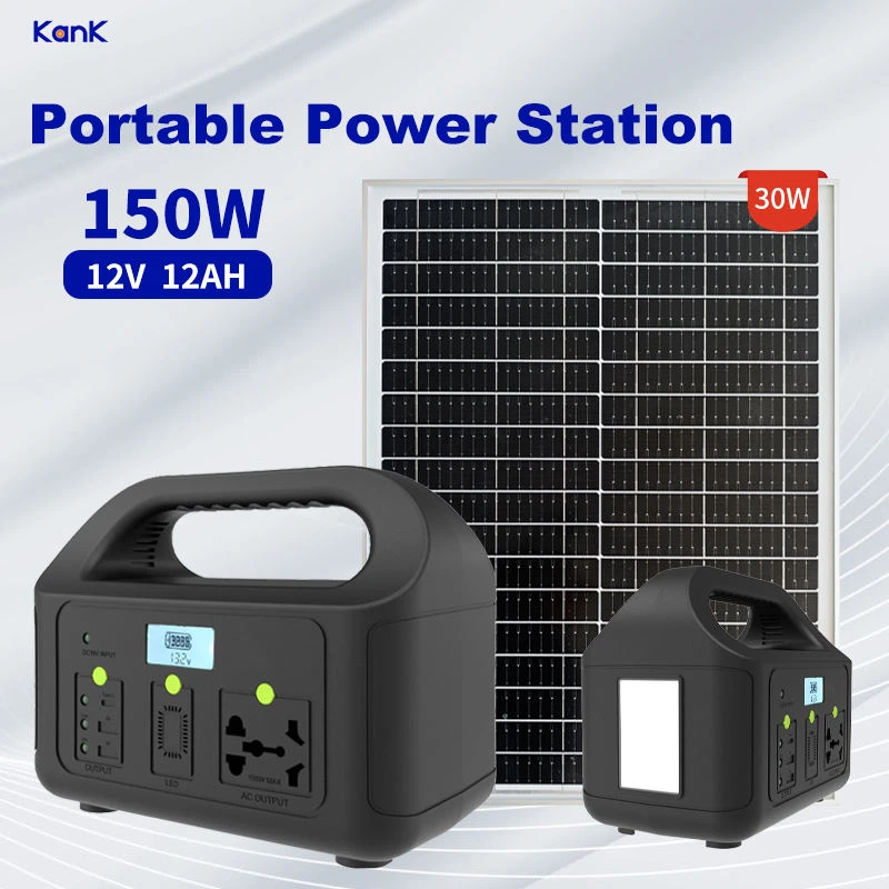 Outdoor Energy Storage Power Supply Lead Acid Battery 150W Portable Power Station With Solar Panels