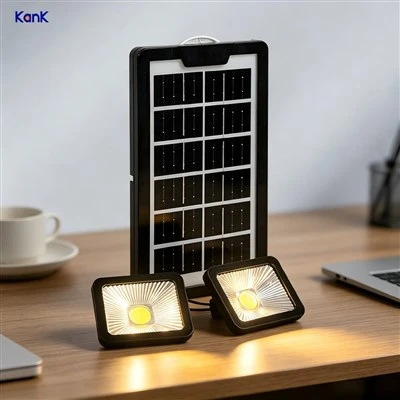 Solar Power Lighting System 4800mAh Large Capacity 4W Solar Panel Multi DC USB Type-C Output Outdoor Kit